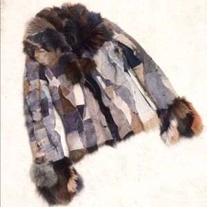 Sheri Bodell Multicolored Fox Fur Coat Size 4